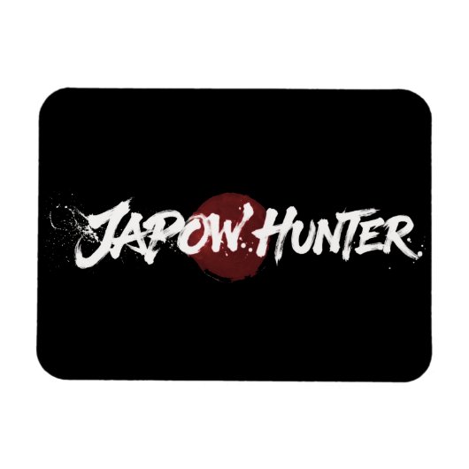Snow Brush Art - Japow Jäger - Schwarz Magnet (Horizontal)