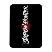 Snow Brush Art - Japow Jäger - Schwarz Magnet (Vertikal)