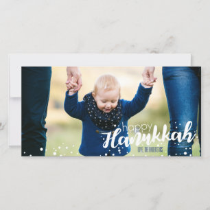 Snow Bubbles Happy Hanukkah Foto Card Feiertagskarte