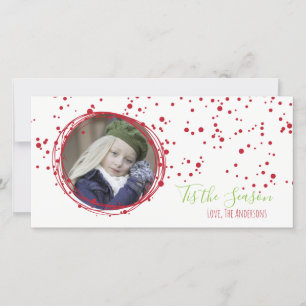 Snow Bubbles Holiday Wreath Foto Card Feiertagskarte