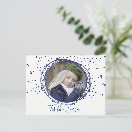 Snow Bubbles Weihnachtskraut Foto Postkarte (Stehend Vorderseite)