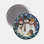 Snow Buddies Snowman Magnet (Vorderseite/Rückseite)
