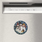 Snow Buddies Snowman Magnet (In Situ (Geschirrspüler))
