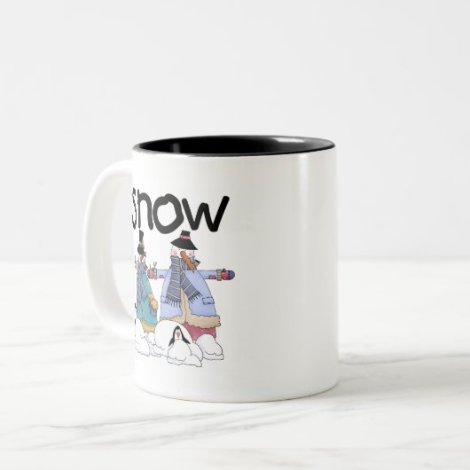 Snow Buddies Tshirts und Gifts Zweifarbige Tasse (Vorderseite Links)