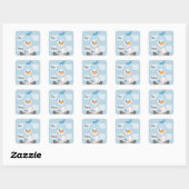 Snow Buddy Pixel Art Quadratischer Aufkleber (Blatt)