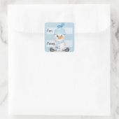 Snow Buddy Pixel Art Quadratischer Aufkleber (Tasche)