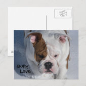 Snow Bully 2 - English Bulldog Postkarte (Vorne/Hinten)