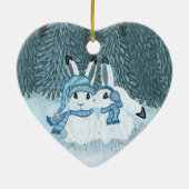 Snow Bunnies Keramik Ornament (Hinten)