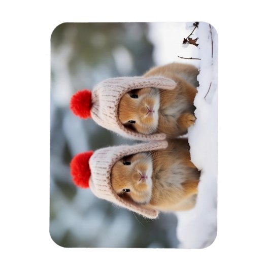 Snow Bunnies Magnet (Vertikal)