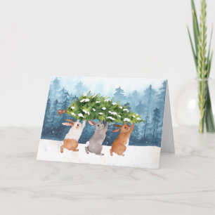 Snow Bunnies Weihnachten Karte
