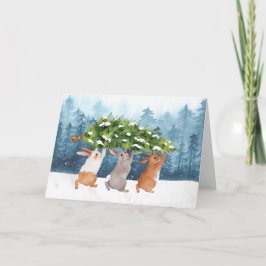 Snow Bunnies Weihnachten Karte