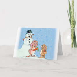 Snow Bunnies Weihnachtsgrußkarte Feiertagskarte