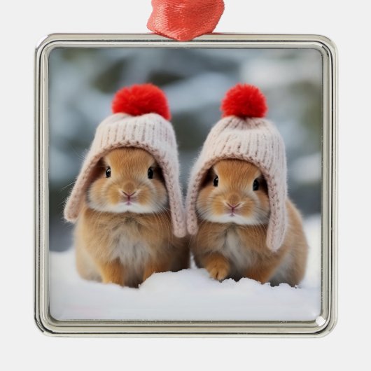 Snow Bunnies Weihnachtsschmuck (Vorne)
