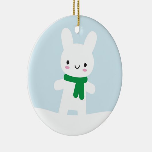 Snow Bunny & Bear - Doppelseitig Keramikornament (Rechts)