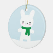 Snow Bunny & Bear - Doppelseitig Keramikornament (Links)
