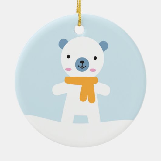 Snow Bunny & Bear - Doppelseitig Keramikornament (Hinten)