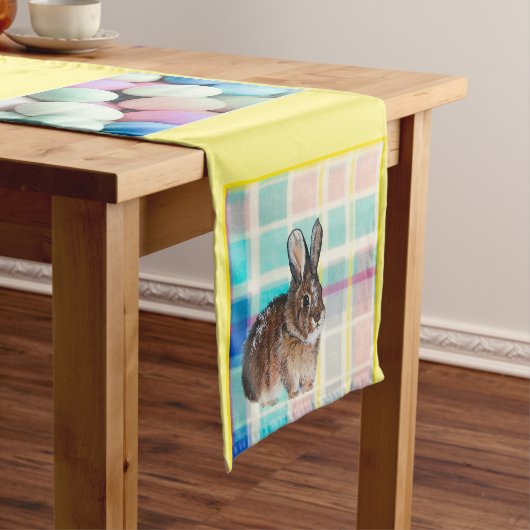 Snow Bunny in Ostern Karierter Tischläufer (Beispiel)