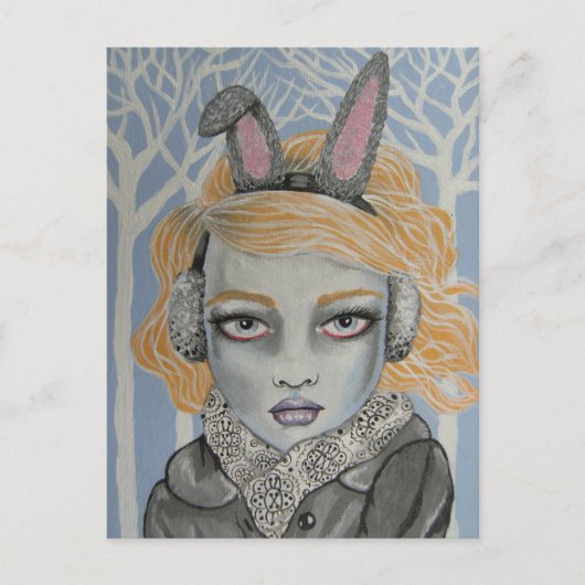 Snow Bunny Postkarte (Vorderseite)