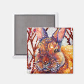 Snow Bunny Rabbit Magnet (Vorderseite/Rückseite)