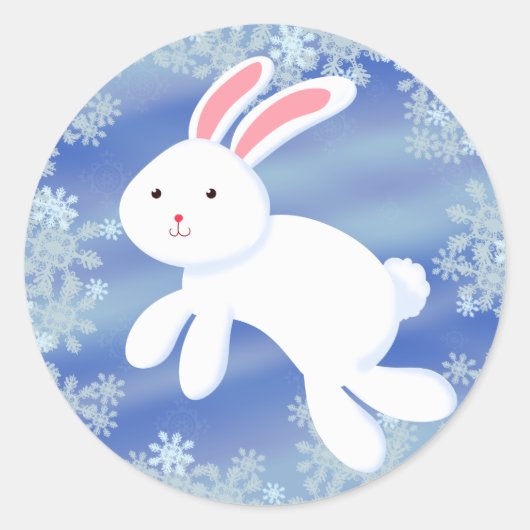 Snow Bunny Runder Aufkleber (Vorderseite)
