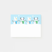 Snow Bunny & Snow Panda Post-it Klebezettel (Vorderseite)