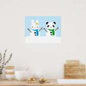 Snow Bunny & Snow Panda Poster (Küche)