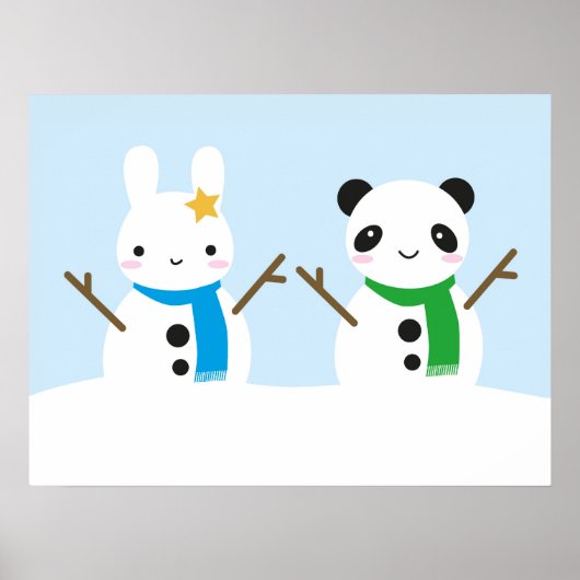 Snow Bunny & Snow Panda Poster (Vorne)