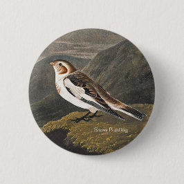 Snow Bunting by John James Audubon, Vogelbeobachte Button