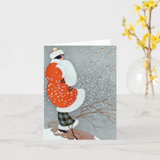 Snow Buntings - Will Hammell  Karte (Gelbe Blume)