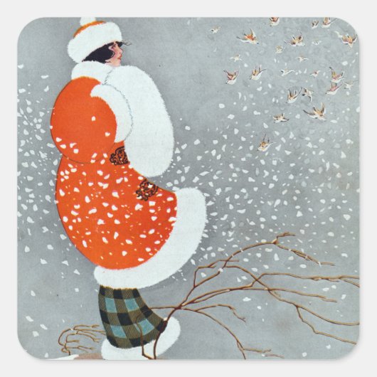 Snow Buntings - Will Hammell Quadratischer Aufkleber (Vorderseite)
