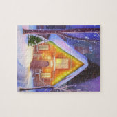 SNOW CABIN ART CHRISTMAS JIGSAW PUZZLE (Horizontal)