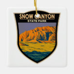 Snow Canyon Staat Park Utah Vintag Keramikornament<br><div class="desc">Snow Canyon Staat Park Kunstwerk Design. Der Park verfügt über einen Canyon,  der aus dem roten und weißen Sandstein des Roten Gebirges Navajo geschnitzt wurde,  sowie über den ausgestorbenen Vulkan Santa Clara.</div>