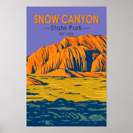 Snow Canyon Staat Park Utah Vintag Poster