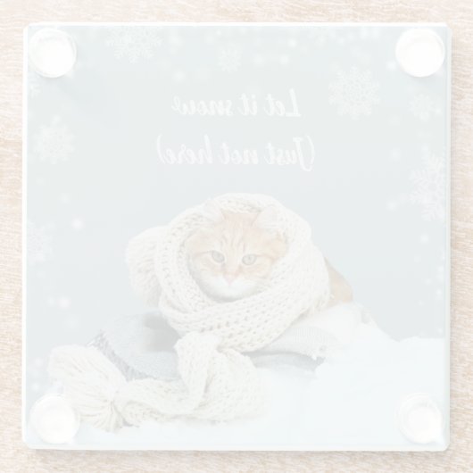 Snow Cat Glass Untersetzer (Rückseite)