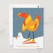 Snow Chicken Friends Postkarte (Vorne/Hinten)