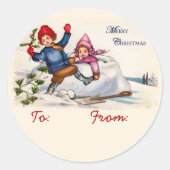 Snow Children - Aufkleber für das Geschenk (Vorderseite)