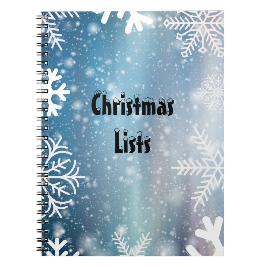 Snow Christmas Holiday List-Journal Notizblock (Vorderseite)
