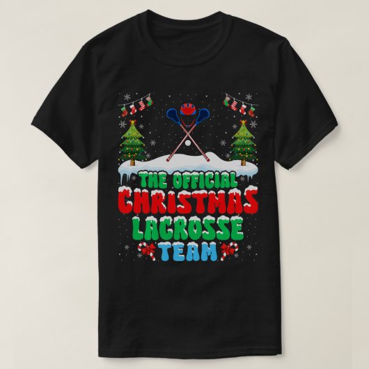 Snow Christmas Lacrosse Team Funny Lacrosse Player T-Shirt (Design vorne)