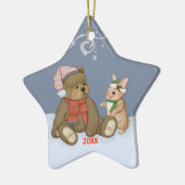 Snow Christmas Teddy Keramikornament (Links)