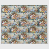 Snow Clad Village am Heiligabend Geschenkpapier (Flach)