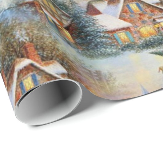 Snow Clad Village am Heiligabend Geschenkpapier (Rolleneckpunkt)