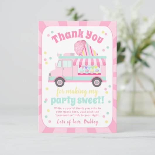 Snow Cone Dankeschön Karte | Shave Ice Vielen Dank (Stehend Vorderseite)