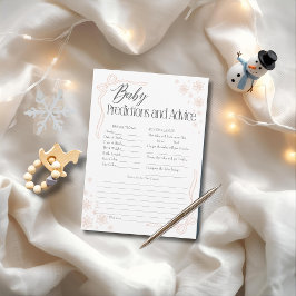 Snow Coquette Taupe Baby Predictions Karte