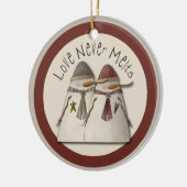 Snow Couple Keramik Ornament (Links)