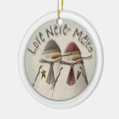 Snow Couple Keramik Ornament (Links)