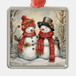 Snow Couple Ornament Aus Metall