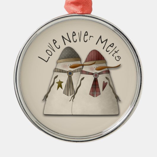 Snow Couple Ornament Aus Metall (Vorne)