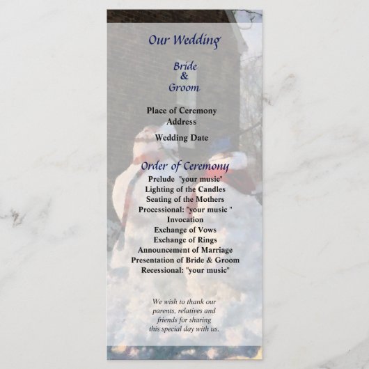 Snow Couple Wedding Program Programm (Vorderseite)