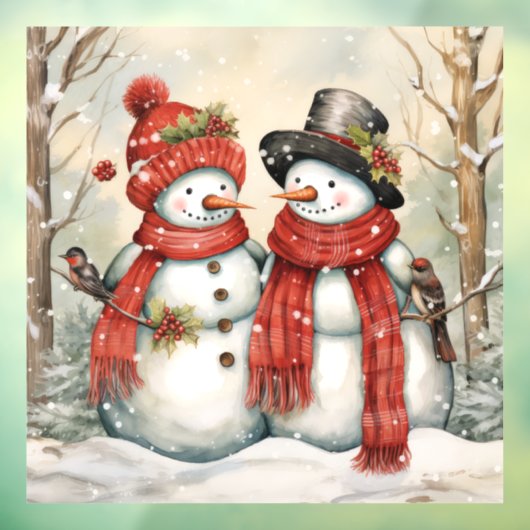 Snow Couple Window Cloning Fensteraufkleber (Blatt 3)