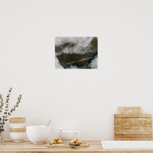 Snow cover stretching from northeastern Texas Poster (Küche)